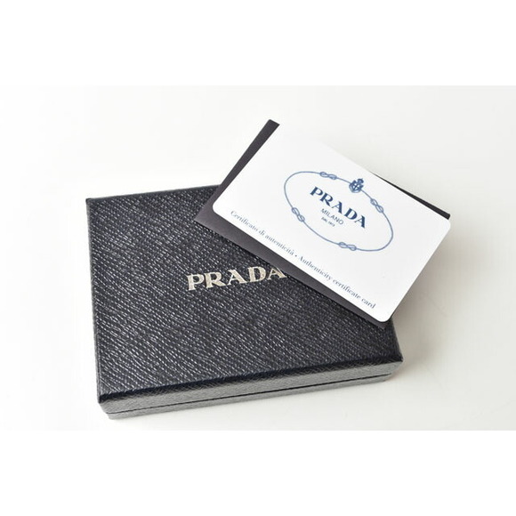 Prada Key Case Key Chain 6 Rows Saffiano Metal Bluette - Picture 9 of 9